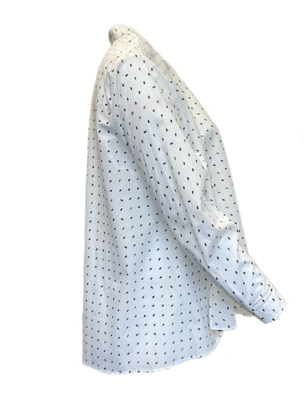 Marina Rinaldi Women's White Fatidico Button Down Cotton Shirt NWT