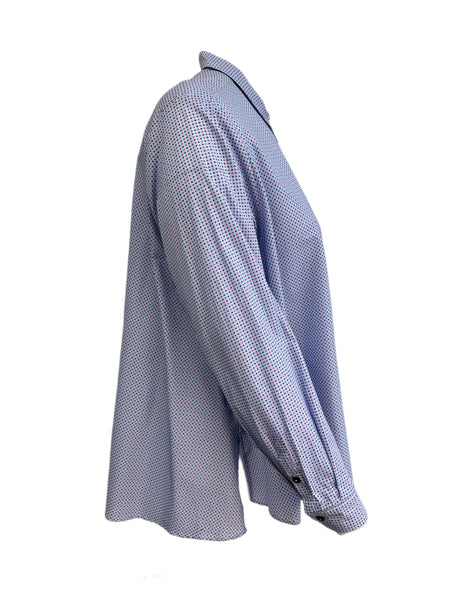 Marina Rinaldi Women's Blue Fatidico Button Down Shirt NWT