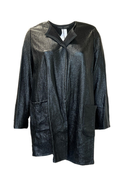 Marina Rinaldi Women's Black Fauna Faux Leather Jacket NWT
