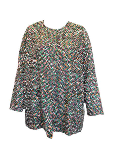 Marina Rinaldi Women's Multicolor Fauna Open Front Jacket NWT