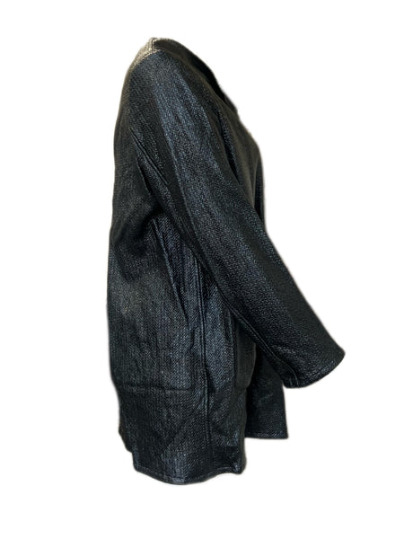 Marina Rinaldi Women's Black Fauna Faux Leather Jacket NWT