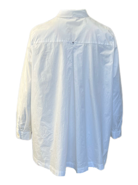 Marina Rinaldi Women's White Fauna Button Down Cotton Shirt