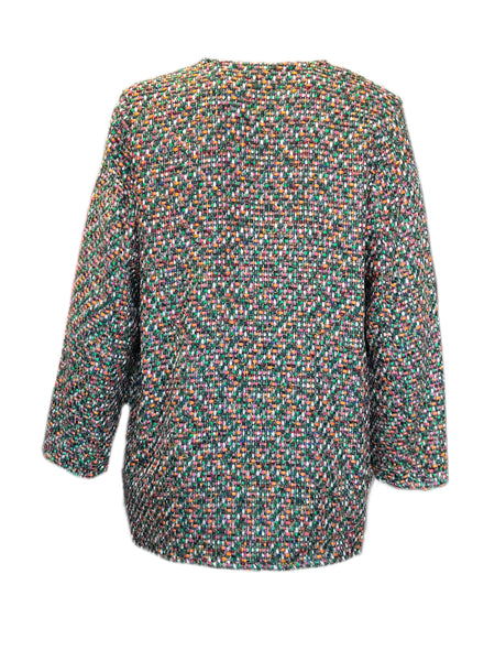 Marina Rinaldi Women's Multicolor Fauna Open Front Jacket NWT