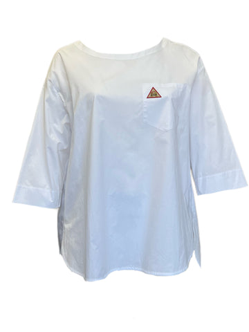 Marina Rinaldi Women's White Fauve Cotton T Shirt NWT