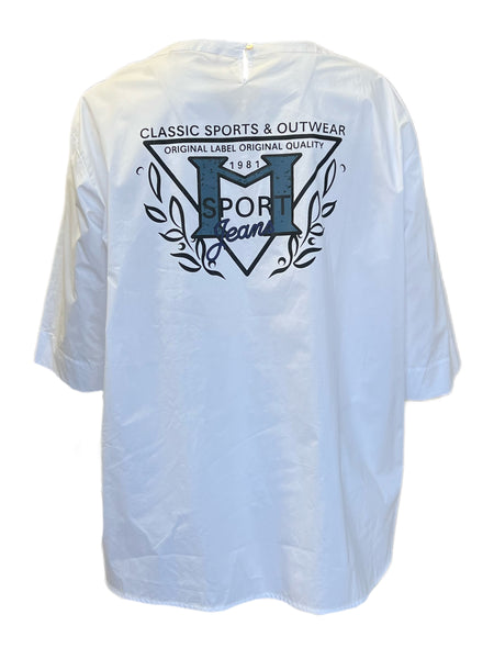 Marina Rinaldi Women's White Fauve Cotton T Shirt NWT