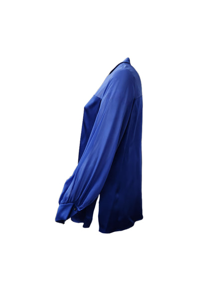 Marina Rinaldi Women's Blue Favilla Button Front Shirt NWT