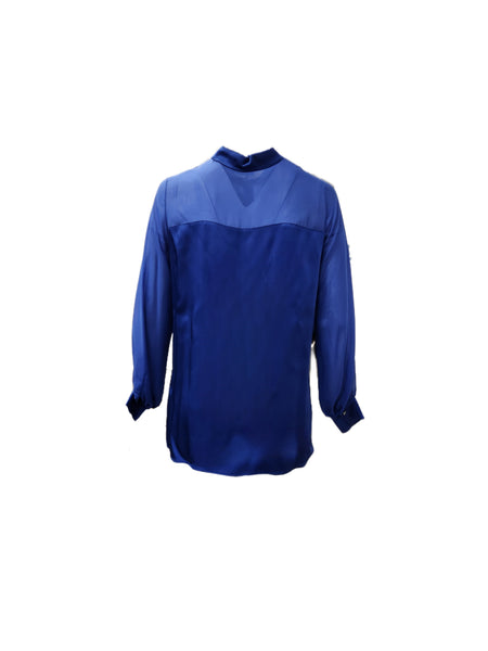 Marina Rinaldi Women's Blue Favilla Button Front Shirt NWT