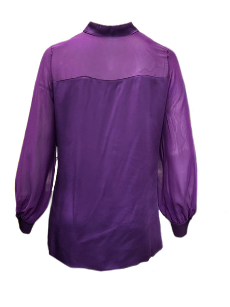 Marina Rinaldi Women's Purple Favilla Button Down Shirt NWT