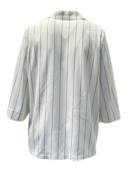 Marina Rinaldi Women's Sand Favoloso Striped Blazer Size 20W/29 NWT