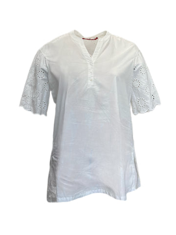 Marina Rinaldi Women's White Favorito Button Down Cotton Shirt Size 12W/21