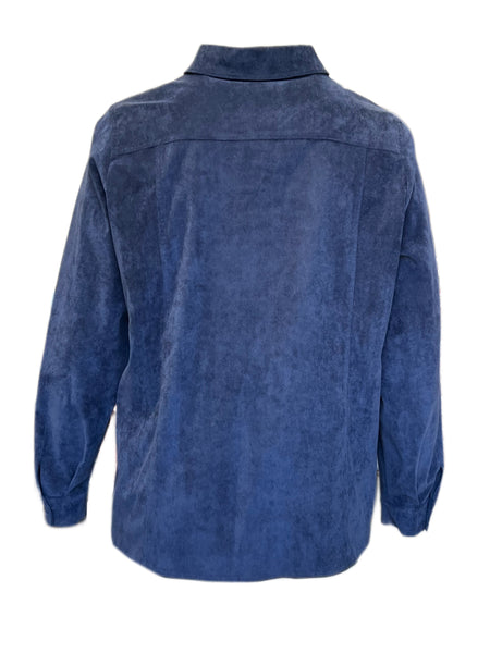 Marina Rinaldi Women's Blue Federica Button Down Shirt NWT