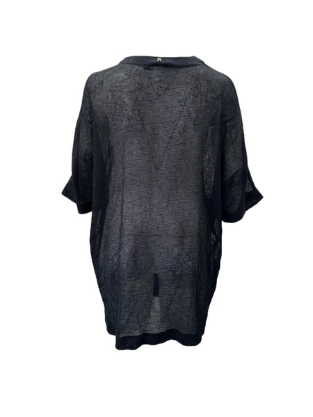 Marina Rinaldi Women's Black Federica Open Front Cardigan NWT