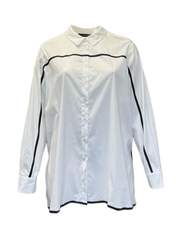Marina Rinaldi Women's White Felicia Button Down Shirt Size 24W/33 NWT