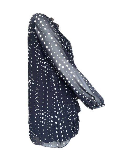Marina Rinaldi Women's Navy Felicia Polka Dot Blouse Size 20W/29 NWT