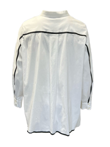 Marina Rinaldi Women's White Felicia Button Down Shirt Size 24W/33 NWT