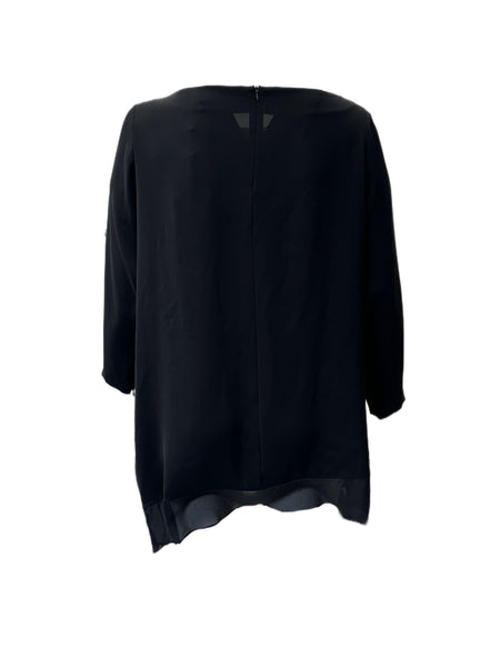 Marina Rinaldi Women's Black Fenice Zipper Closure Blouse NWT