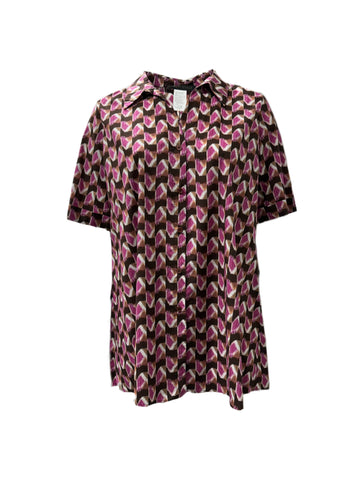 Marina Rinaldi Women's Multicolor Fervido Button Down Blouse NWT