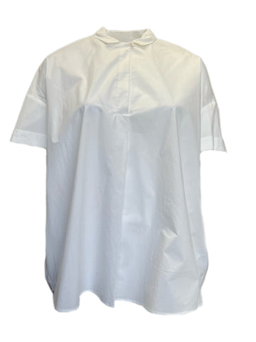Marina Rinaldi Women's White Festante Button Down Cotton Shirt