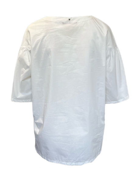 Marina Rinaldi Women's White Festante Cotton Shirt NWT