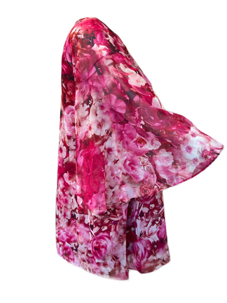 Marina Rinaldi Women's Pink Festival Floral Printed Blouse NWT