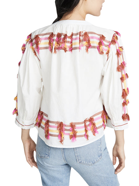 ROBERTA ROLLER RABBIT Women's Multicolor Fez Fringe Laura Tunic $138 NEW