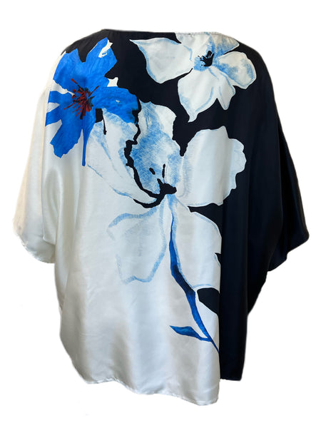 Marina Rinaldi Women's Nero Fiamma Printed Silk Blouse