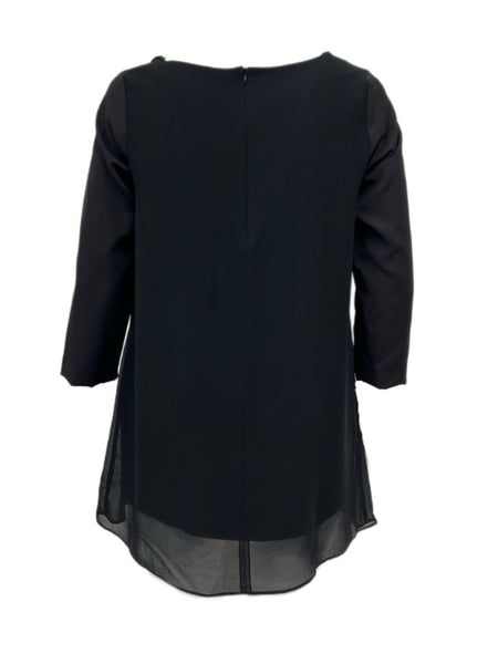 Marina Rinaldi Women's Nero Figura Embellished Front Shift Dress NWT