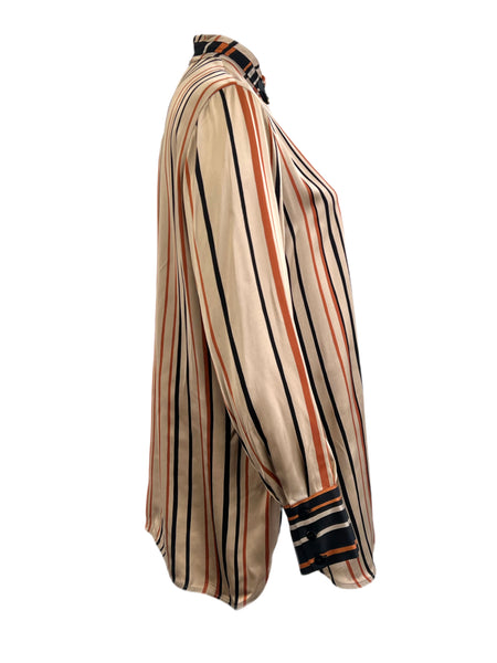 Marina Rinaldi Women's Bronze Figurare Button Down Viscose Shirt NWT