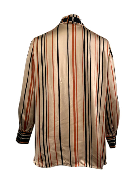 Marina Rinaldi Women's Bronze Figurare Button Down Viscose Shirt NWT