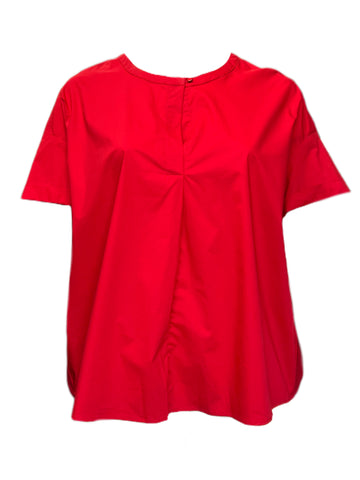 Marina Rinaldi Women's Red Figurato Pullover Shirt NWT