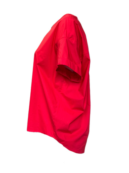 Marina Rinaldi Women's Red Figurato Pullover Shirt NWT