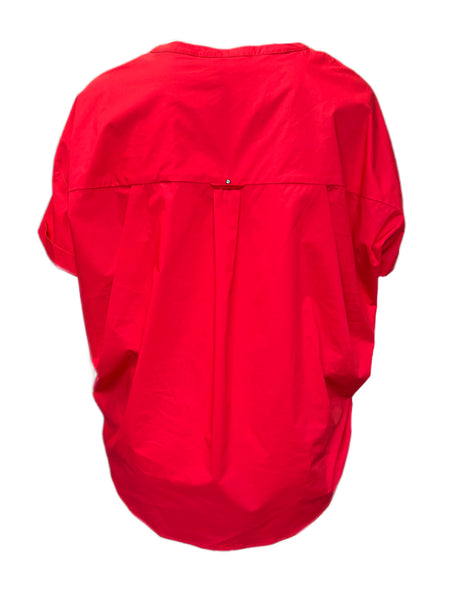 Marina Rinaldi Women's Red Figurato Pullover Shirt NWT