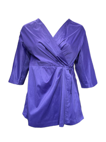 Marina Rinaldi Women's Purple Filato Cotton Blended Jacket Size 18W/27 NWT