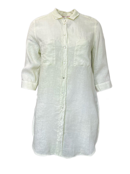 Marina Rinaldi Women's Green Filato Button Down Flax Shirt NWT