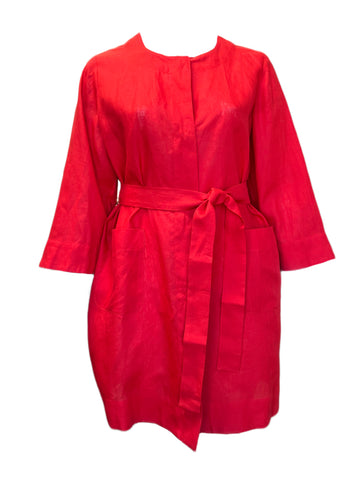 Marina Rinaldi Women's Red Filatura Len Shirt Dress NWT