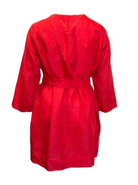 Marina Rinaldi Women's Red Filatura Len Shirt Dress NWT