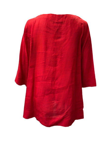 Marina Rinaldi Women's Red Filicudi Pullover Blouse NWT
