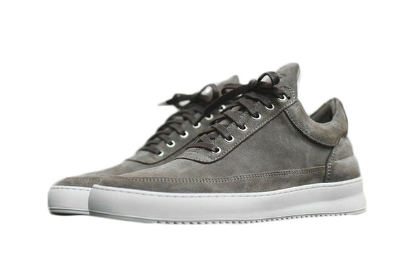 FILLING PIECES X KITH Men's Low Top Ripple Lane Suede Sneakers, Grey, 9.5