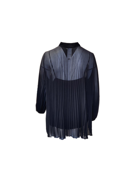 Marina Rinaldi Women's Black Filmato Button Down Blouse NWT