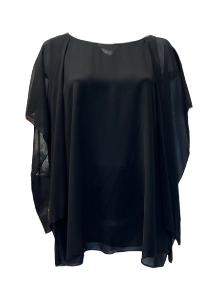 Marina Rinaldi Women's Black Filo Blouse NWT