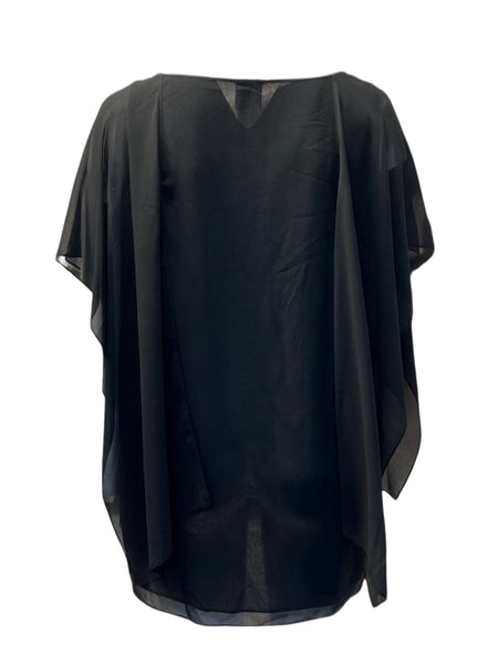 Marina Rinaldi Women's Black Filo Blouse NWT