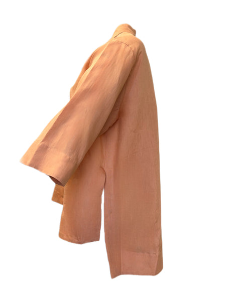 Marina Rinaldi Women's Orange Filomena Button Down Flax Shirt