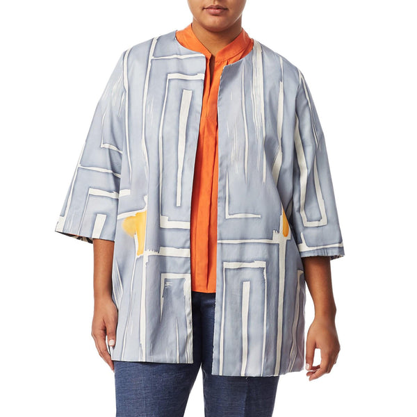 MARINA RINALDI Women's Blue/Orange Filosofo Reversible Jacket $865 NWT