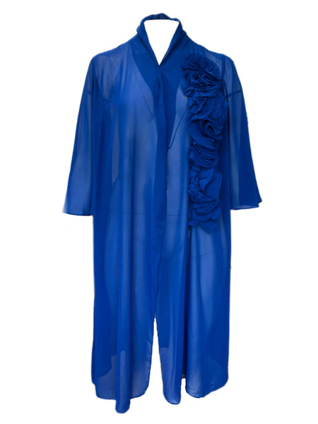 Marina Rinaldi Women's Blue Finale Open Front Jacket Size 18W/27 NWT