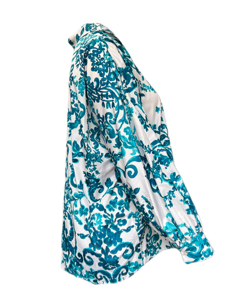 Marina Rinaldi Women's Green Finale Printed Shirt NWT