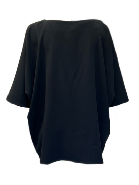Marina Rinaldi Women's Black Finezza Embellished Front Blouse Size 24W/33