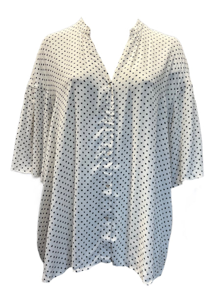 Marina Rinaldi Women's Ivory Finire Button Down Shirt NWT