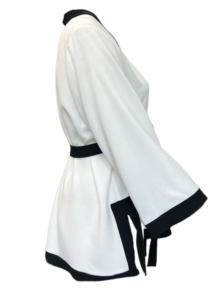 Marina Rinaldi Women's White Fiocco Open Front Jacket Size 22W/31 NWT