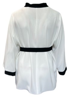 Marina Rinaldi Women's White Fiocco Open Front Jacket Size 22W/31 NWT