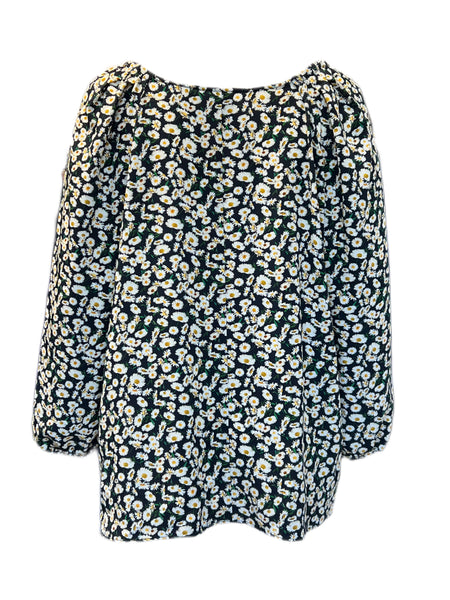 Marina Rinaldi Women's Black Fiore Pullover Blouse NWT